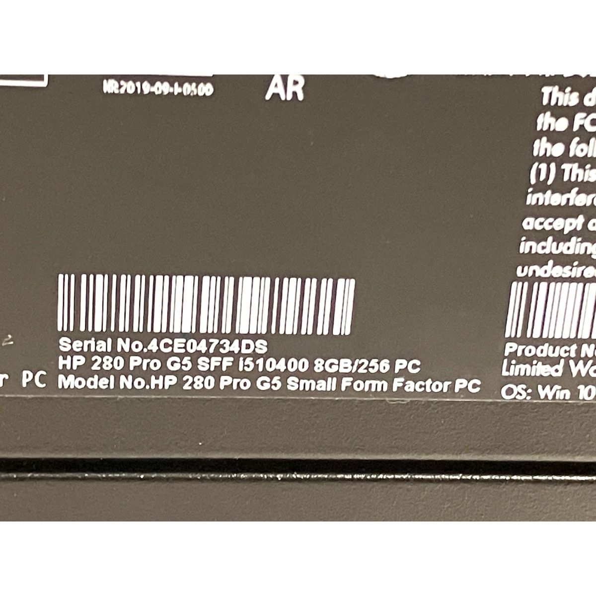 HP 280 Pro G5 デスクトップPC Core i5-10400 8GB SSD 256GB WIN11 中古 T9184066 - メルカリ