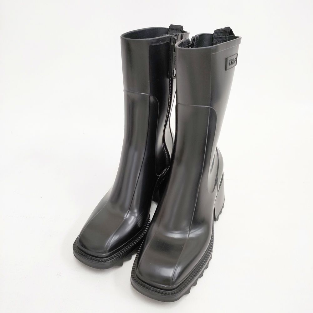 Chloe BETTY RAIN BOOTS 定価69300円 サイズ39 レインブーツ レインシューズ ブラック レディース クロエ 5-0522G◎