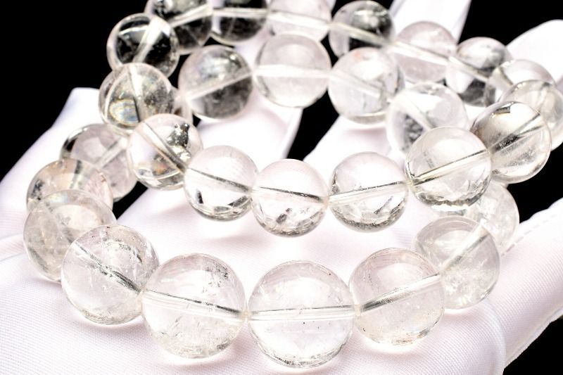 虹入り ホワイトガーデンクォーツ 13mm ブレスレット 1個売り