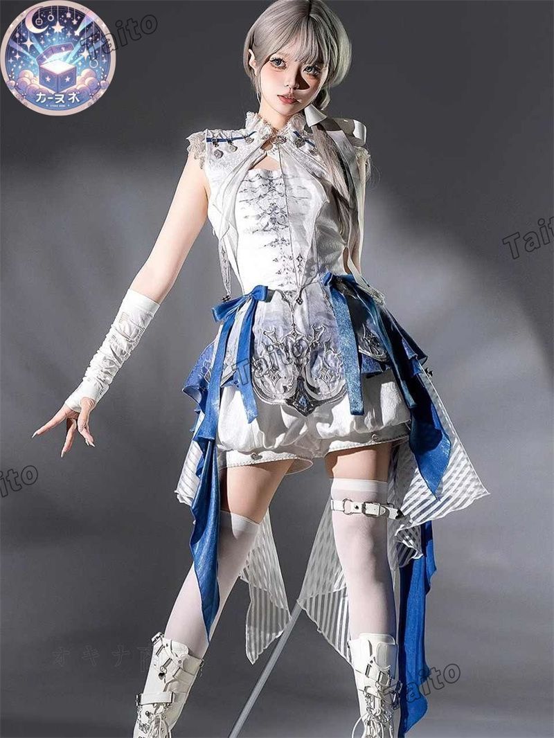 星 lolita ロリータ ゴスロリ ブルードラゴン刺繍ドレスセット ゴシック騎士風 プリンセス 王子様風 コスプレ 吊りスカート