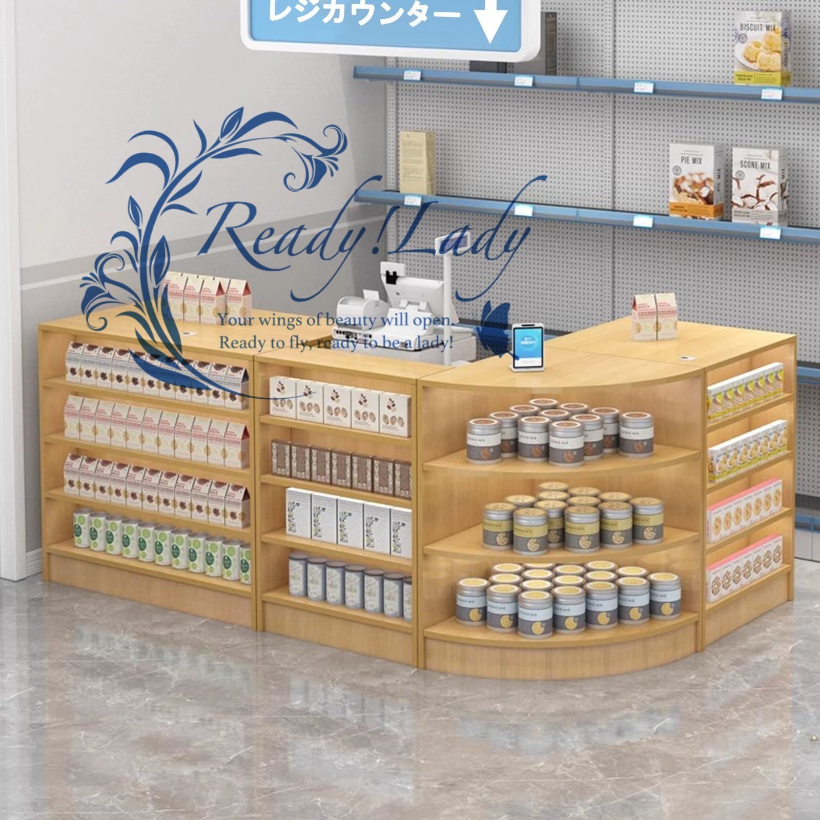 レジカウンター 組み立てレジ台 受付カウンター ファッションフロントデスク コンビニエンスストアショップバーテーブルスーパーマーケット受付 120x60x85cm