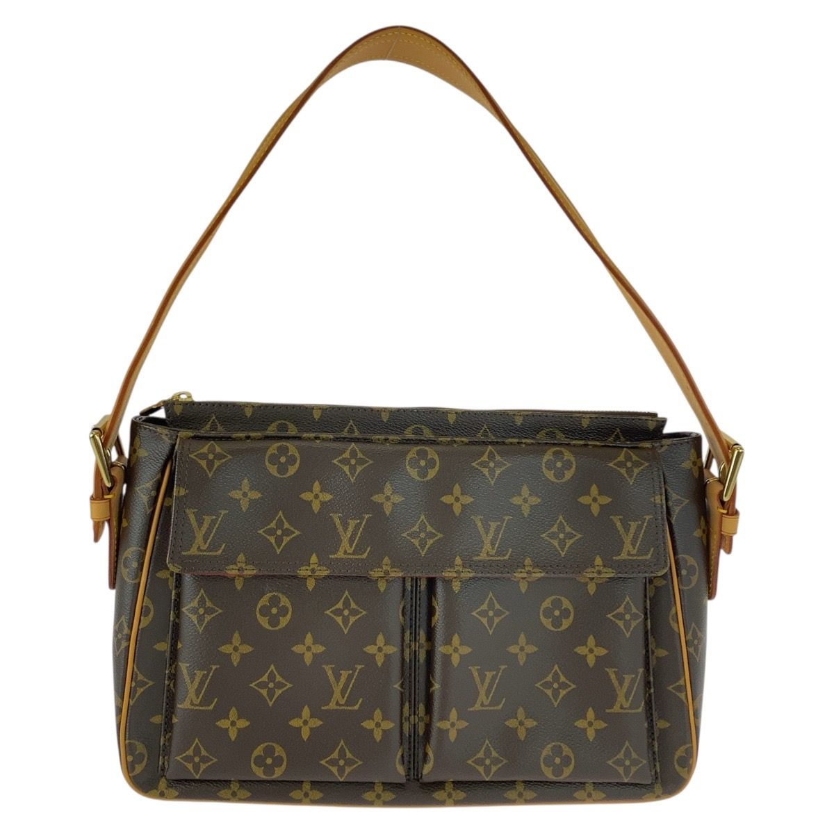 LOUIS VUITTON ルイヴィトン モノグラム ヴィバシテGM ブラウン ベージュ PVC|レザー M51163 ショルダーバッグ レディース 505579