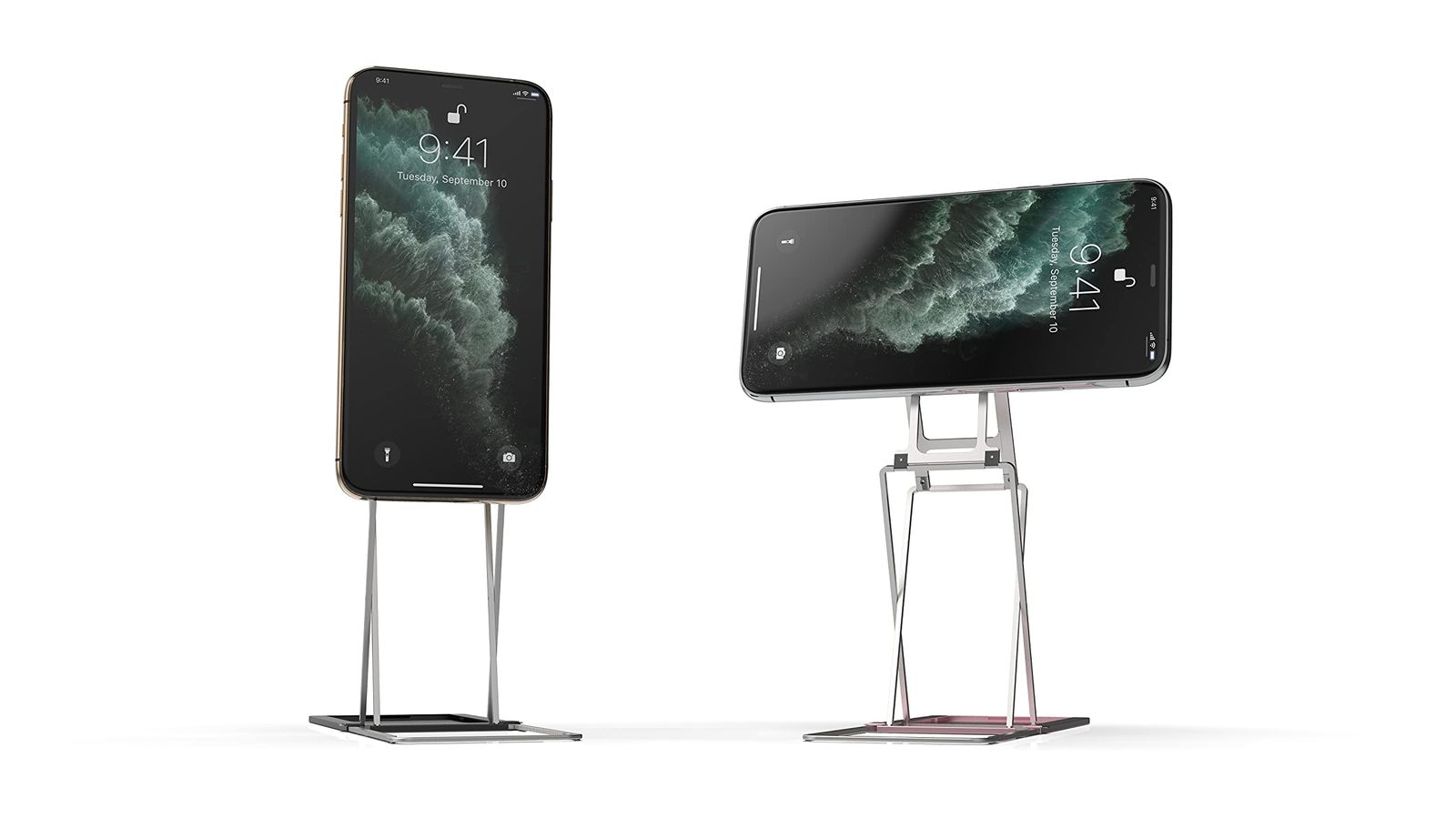 MAJEXTAND 携帯とタブレットスタンド 30段階の高さと角度 横向きと縦向きモード ポータブルで調節可能な人間工学スタンド 携帯とタブレットを1秒で切り替え、米国特許取得済み(ブラック) [ブラック]