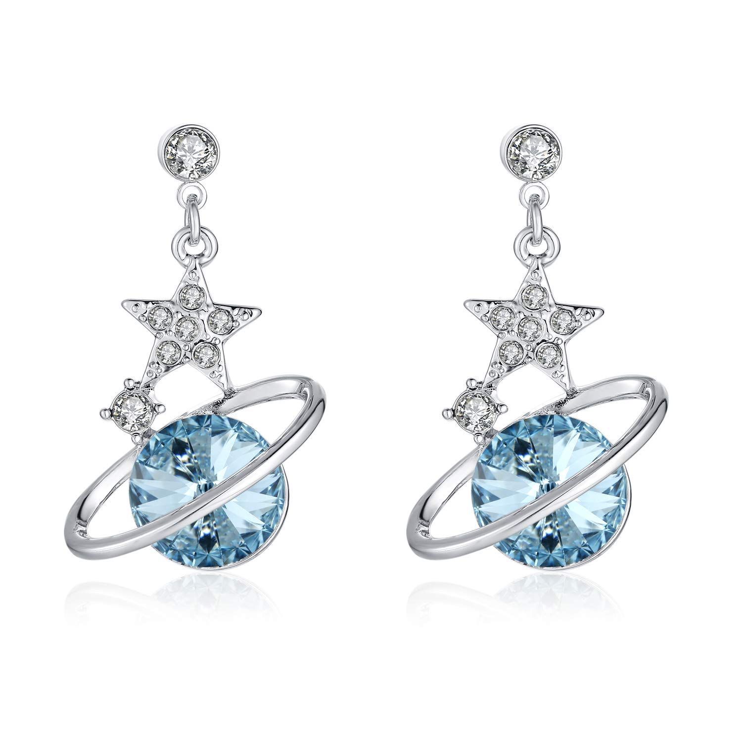 you you are are my my goddess my you earrings to made belongs with everything Austrian universe Crystal galaxy 揺れる 水色 ブ
