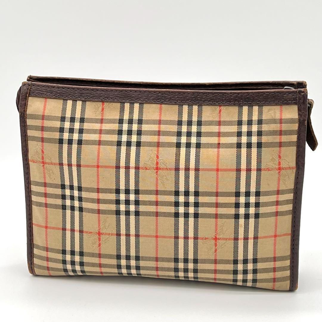 希少/大容量 バーバリー クラッチ シャドーホース ノバチェック セカンドバッグ ☆美品☆ Burberry バーバリー クラッチバッグ ノバチェック