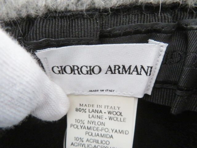 M07 GIORGIO ARMANI ジョルジオアルマーニ ウール ハット 帽子 59