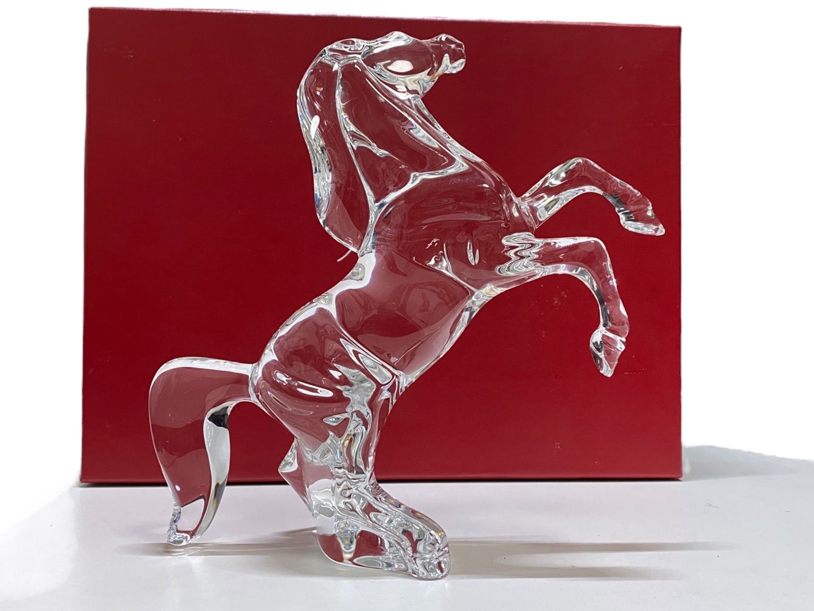 箱付き】Baccarat バカラ クリスタル いななく馬 跳ね馬 馬の置物