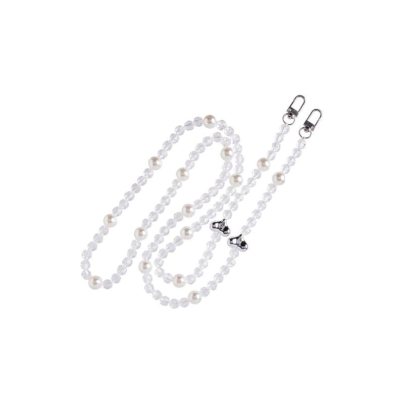 [ハミィ] PICNIC HOUSE ショルダービーズ ストラップ (パール/シルバーハート)【スマホ ショルダー ストラップ おしゃれ 韓国 斜め掛け 首掛け 落下防止 携帯ストラップ 】