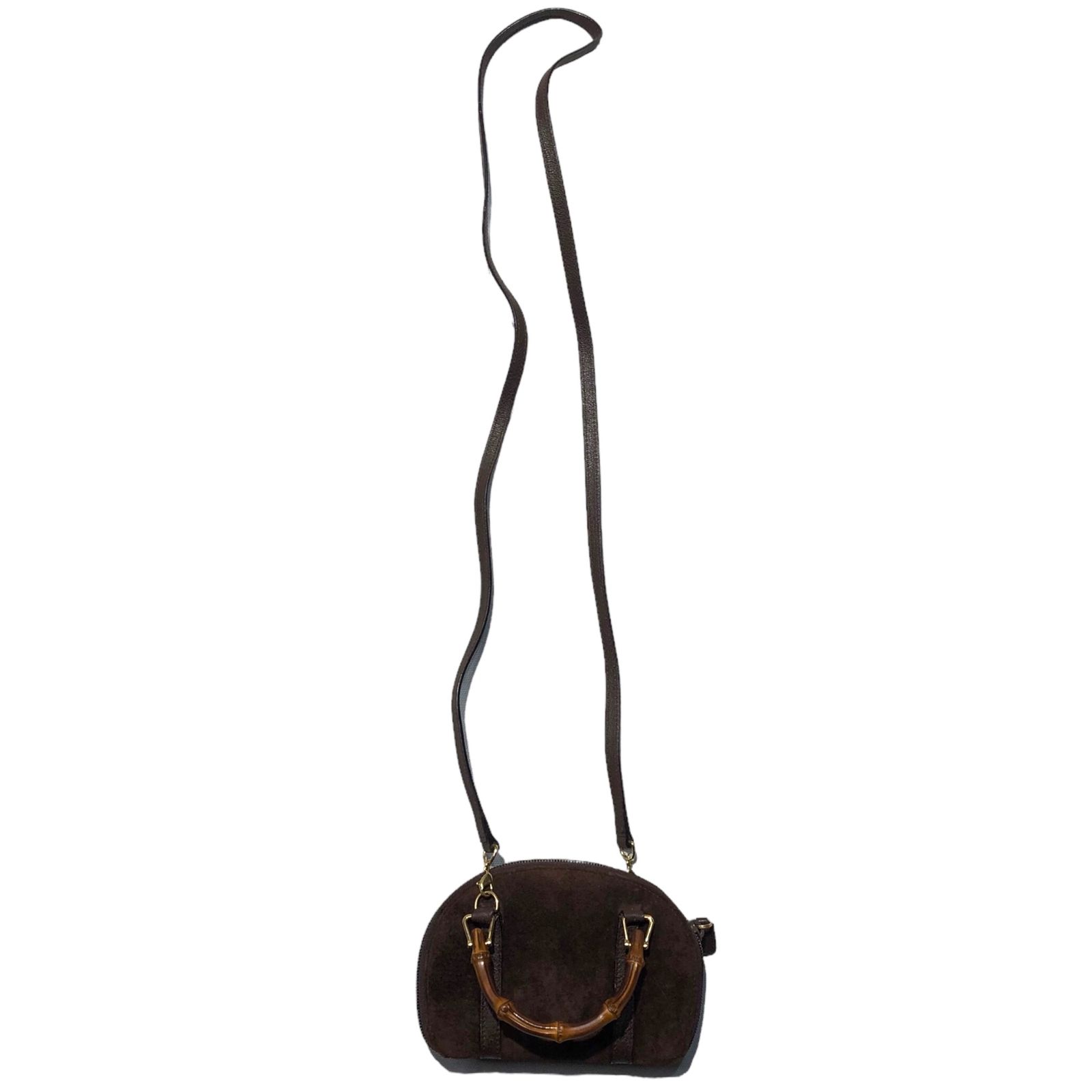 GUCCI(グッチ) OLD GUCCI 2WAY mini suede bamboo shoulder bag ミニ 