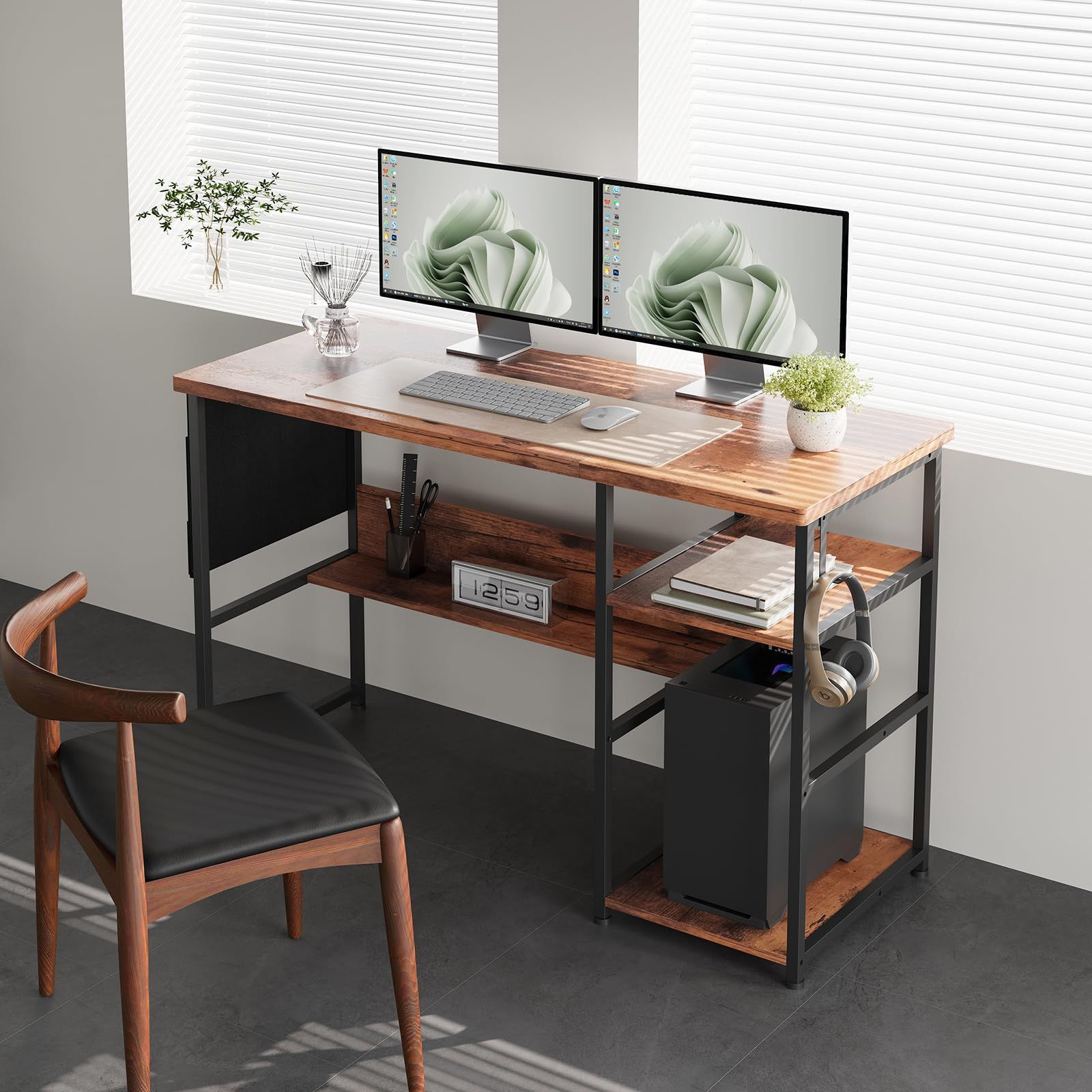 g152002]【幅120cm】Ella 収納付きデスク パソコンデスク | 家具