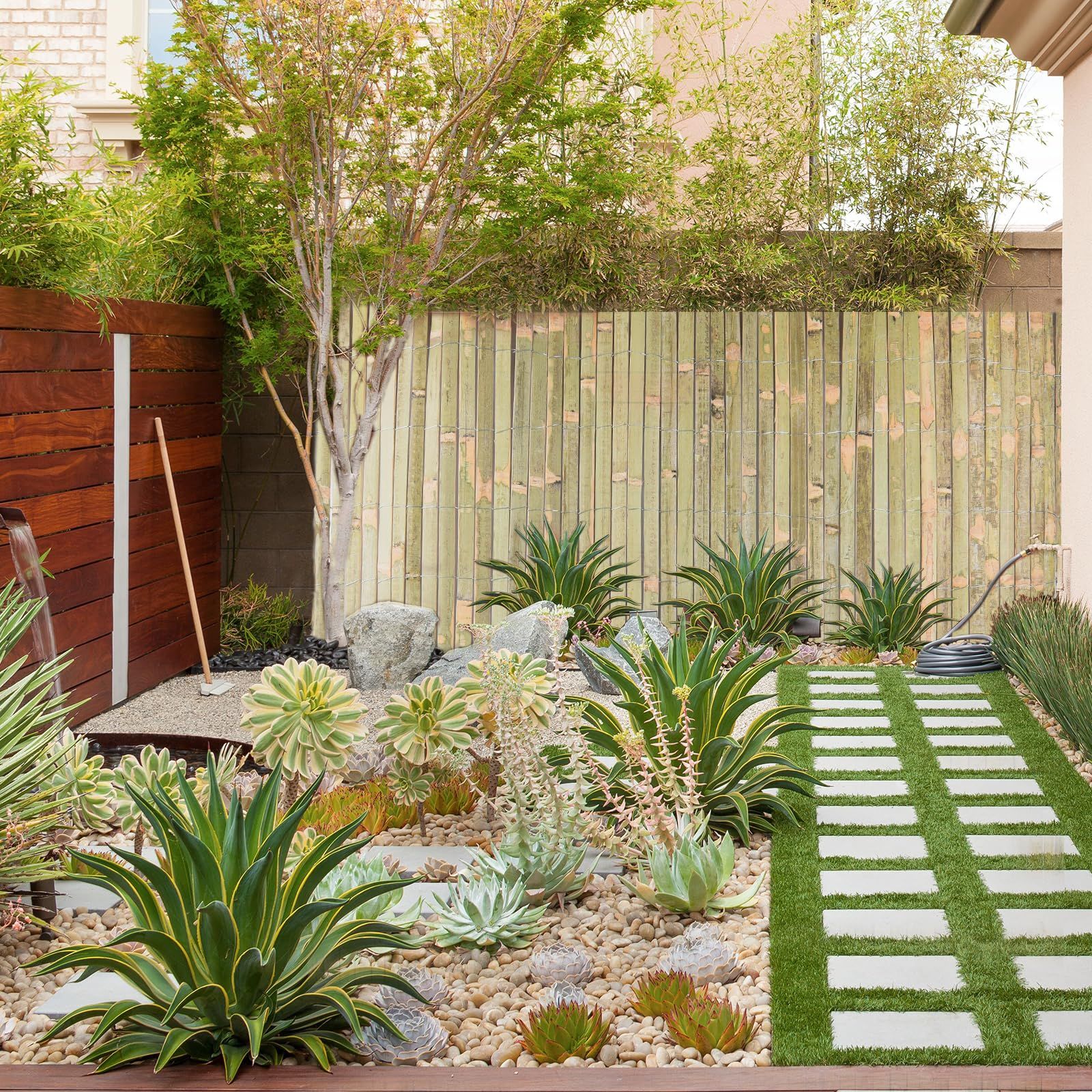 Jollybower 竹垣フェンス 天然竹 高さ1M 1.2Ｍ 1.5M 1.8M 幅2.4Ｍ 竹製 目隠し 屋外 ガーデニング 庭の裏庭 バルコニー プールなど場所の プライバシー竹スクリーン 後付け 高さ1.2Ｍ x 長４Ｍ MARWIL-DEMENAGEMENTS_CH