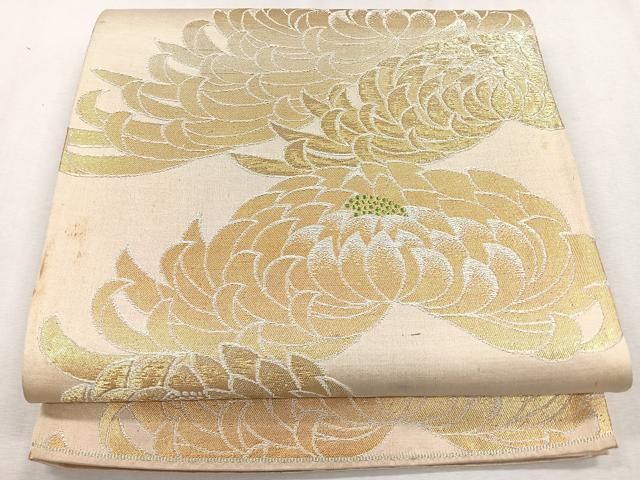 平和屋着物○六通柄袋帯 霞文 金糸 正絹 逸品 未使用 DAAV6033ps