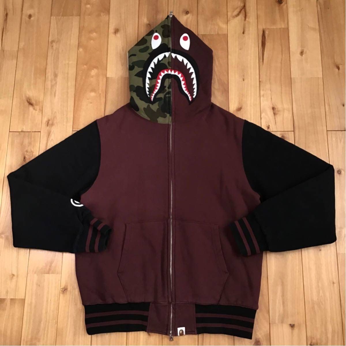 BAPE 中綿キルティング シャークパーカー shark ベイプ ape エイプ 