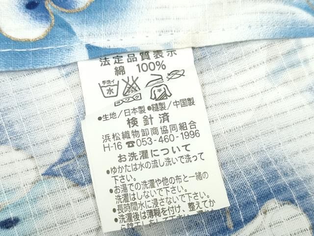 平和屋着物∴夏物　浴衣　胡蝶蘭　金彩　綿　逸品　CAAW0942ng 平和屋着物∴夏物 浴衣 胡蝶蘭 金彩 綿 逸品 CAAW0942ng - メルカリ