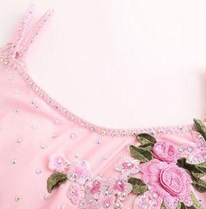 新品未使用社交ダンスドレス モダンダンス 刺繍 バラ スタンダード