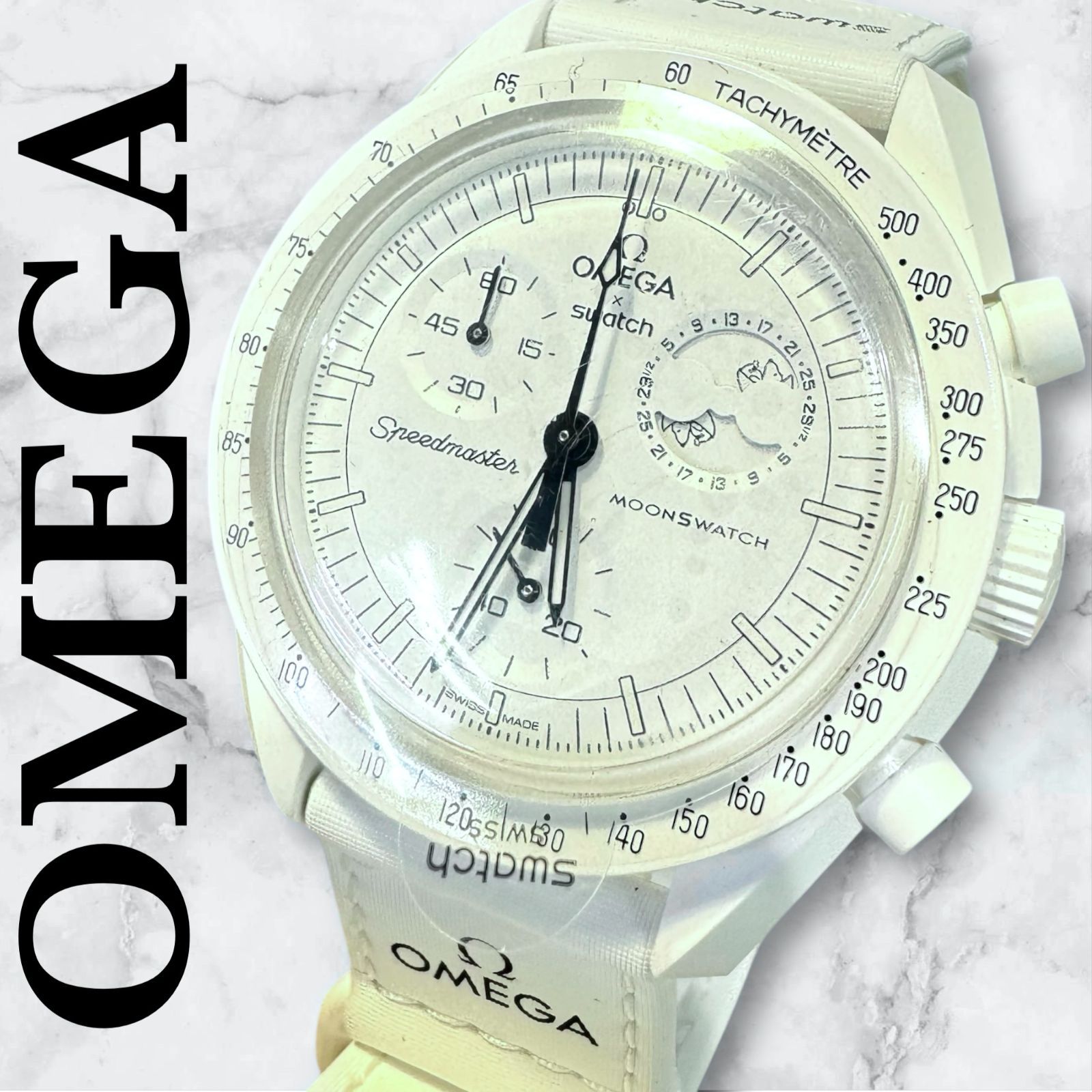 ☆新品未使用 シール付き☆OMEGA×Swatch オメガ×スウォッチ S033W700 ムーンウォッチ ミッション トゥ ムーン ホワイト -  メルカリ