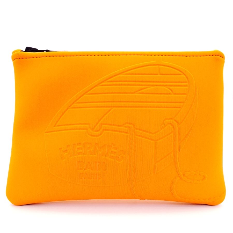 エルメス HERMES ネオバン PM フラットポーチ オレンジ ポーチ