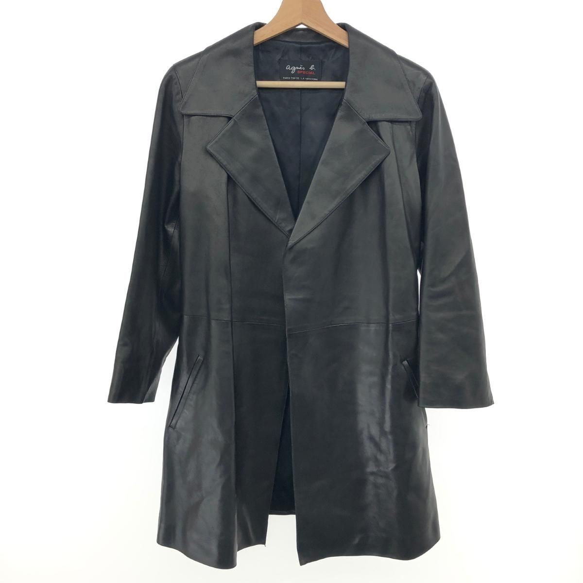 agnes b. アニエスベー レザーコート フランス製 ラムレザー/羊革