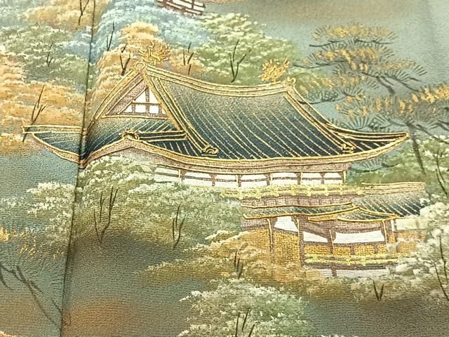 平和屋着物▽訪問着 単衣 友禅 草花文 暈し染め 正絹 逸品 AABC6796jh