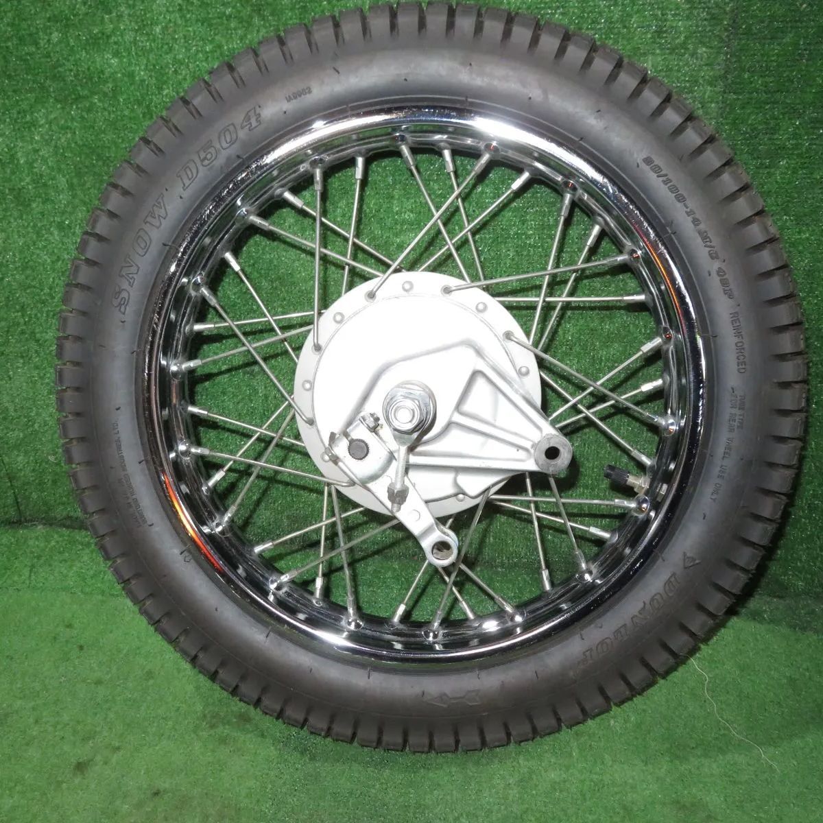 JA07 郵政カブ110　リアホイール14インチ　スタッドレスタイヤ付き