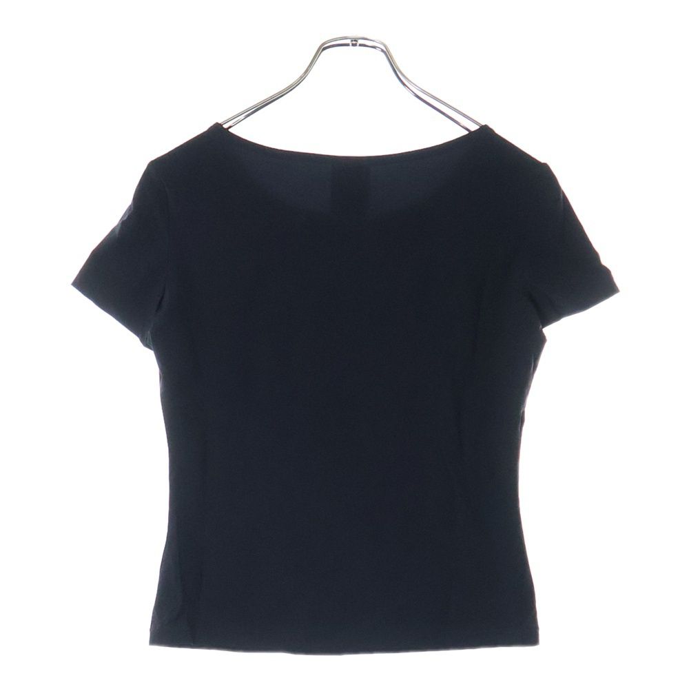 CHANEL シャネル 99SS 裾ロゴプレート ナイロン 半袖Tシャツ カットソー ブラック レディース P13561V07746 CHANEL (シャネル) 99SS 裾ロゴプレート ナイロン 半袖Tシャツ