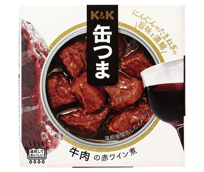 メーカー|問屋直送品 代引不可 国分 K-K 缶つま 牛肉の赤ワイン煮 100g×12個入× 2ケース ｜ おつまみ 缶詰