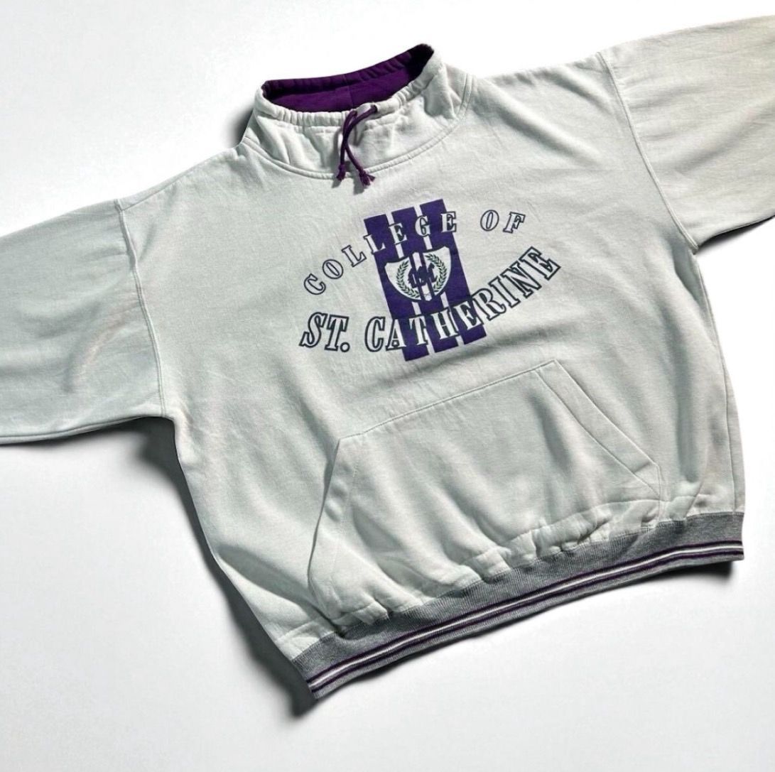 90年代 GEAR モックネック カレッジスウェット セントキャサリン大学