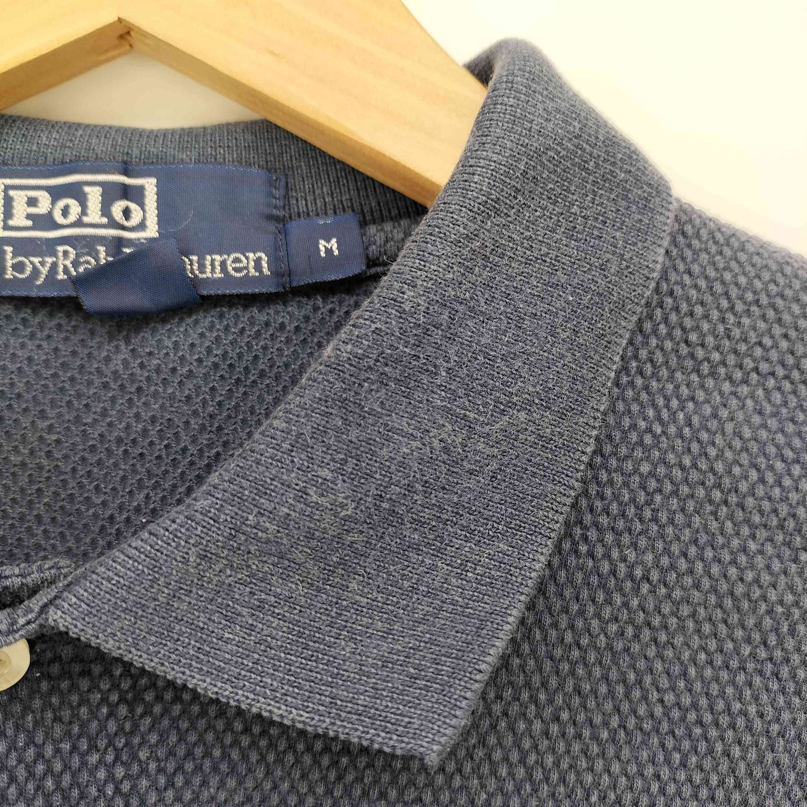 90s ポロバイラルフローレン 半袖 サマーニット ポロシャツ ポニー刺繍 紺 ポロバイラルフローレン Polo by RALPH LAUREN 90S ポニー 刺繍