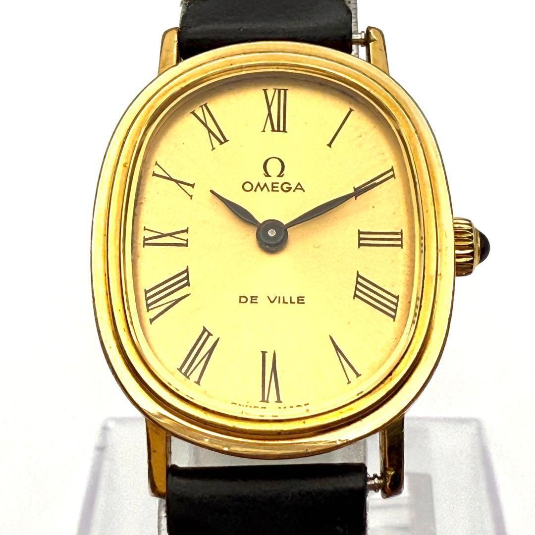 A045 アンティーク OMEGA DE VILLE オメガ デビル ゴールドカラー オーバルケース 手巻き機械式 レディースウォッチ
