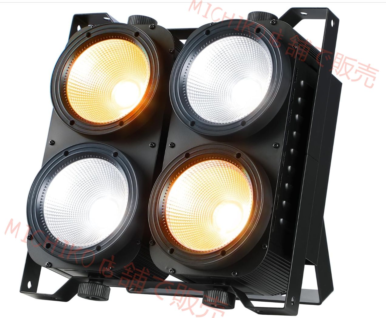 4x100Wアンバー|CW撮影録画ハイCRI|RA>95 スポットライト 舞台照明ガンダム13000 Lm ステージライト用4つのアイマトリックスパーライト ウェディングフォトスタジオ劇場用のDjディスコライト 専門設備 高輝度 音声連動 多色変更