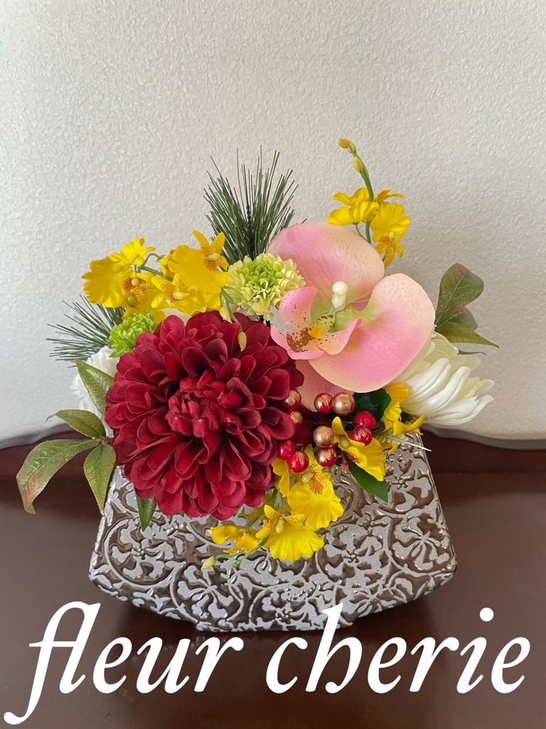 ハンドメイド❣️大人可愛いお正月アレンジ❣️鏡餅、プリザーブドフラワー薔薇、扇❁⃘* ハンドメイド❣️大人可愛いお正月アレンジ❣️鏡餅、プリザーブド