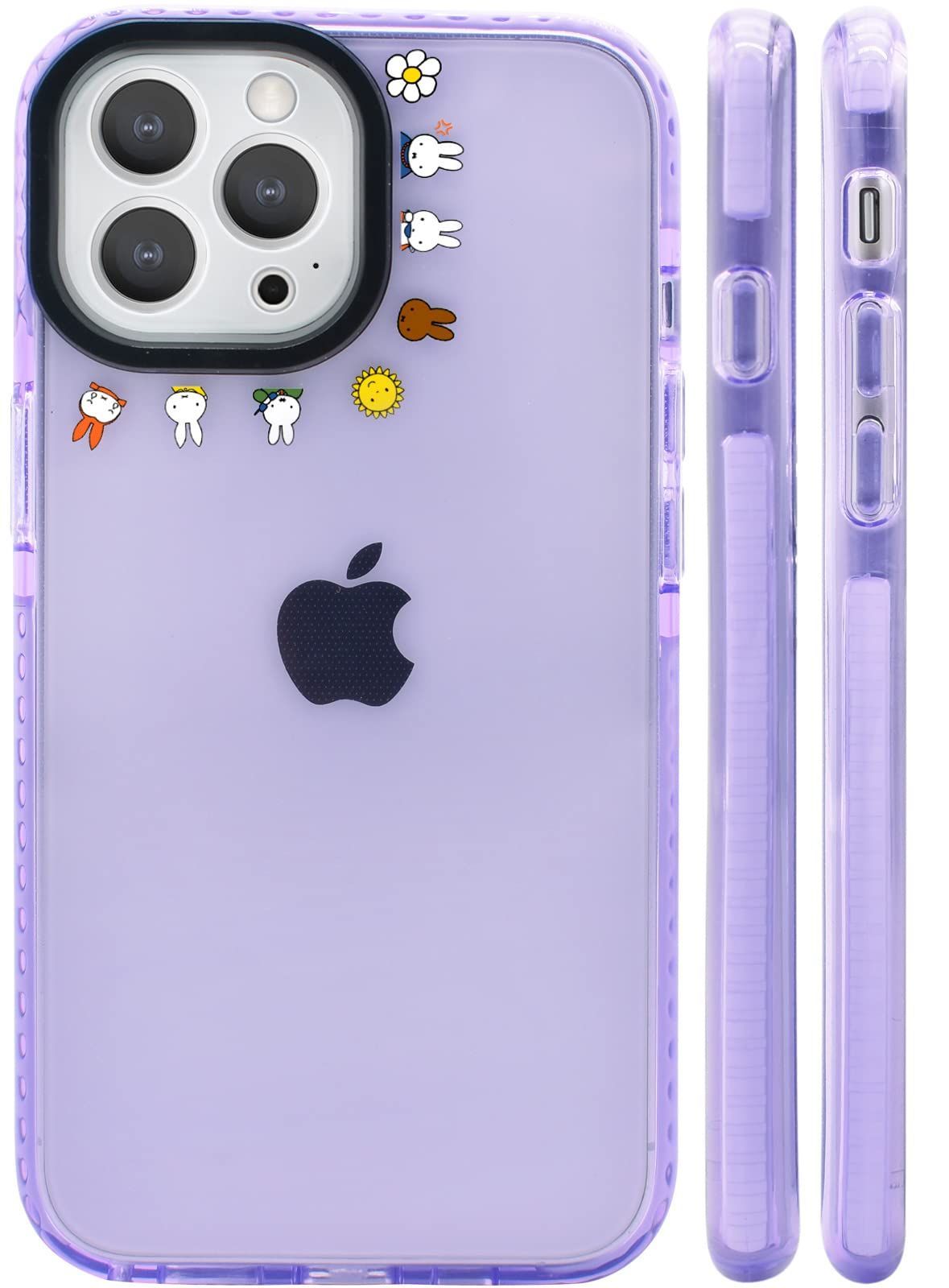 【特売】ミッフィー iPhone13 Pro 用ケース スマホケース iphone13pro 用 ケース アイフォン13 プロ カバー 【全機種対応】 カバー かわいい TPU レンズ保護 ワイヤレス充電対応 指紋防止 紫の透明ケ