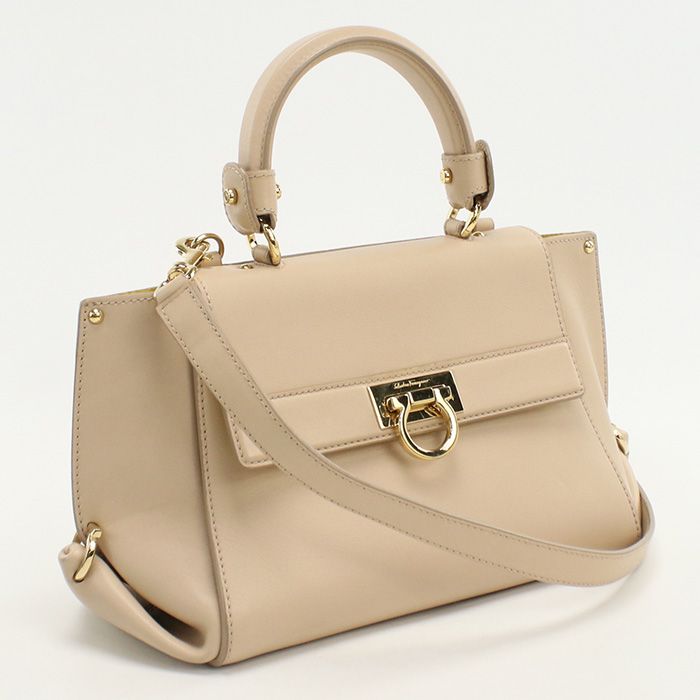 なにわ　バック FERRAGAMO フェラガモ 2WAY ガンチーニ 21 F628 ハンドバッグ