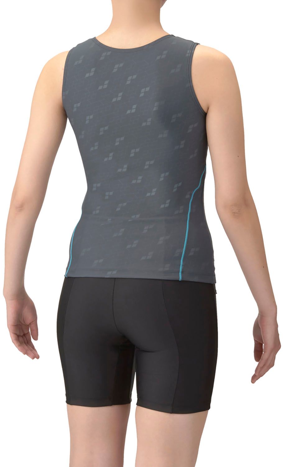 アリーナ arena スイミング フィットネスセパレーツ カバーバック ミドルレッグ 差し込みパッド AS5SWF45L GYBK グレー×ブラック