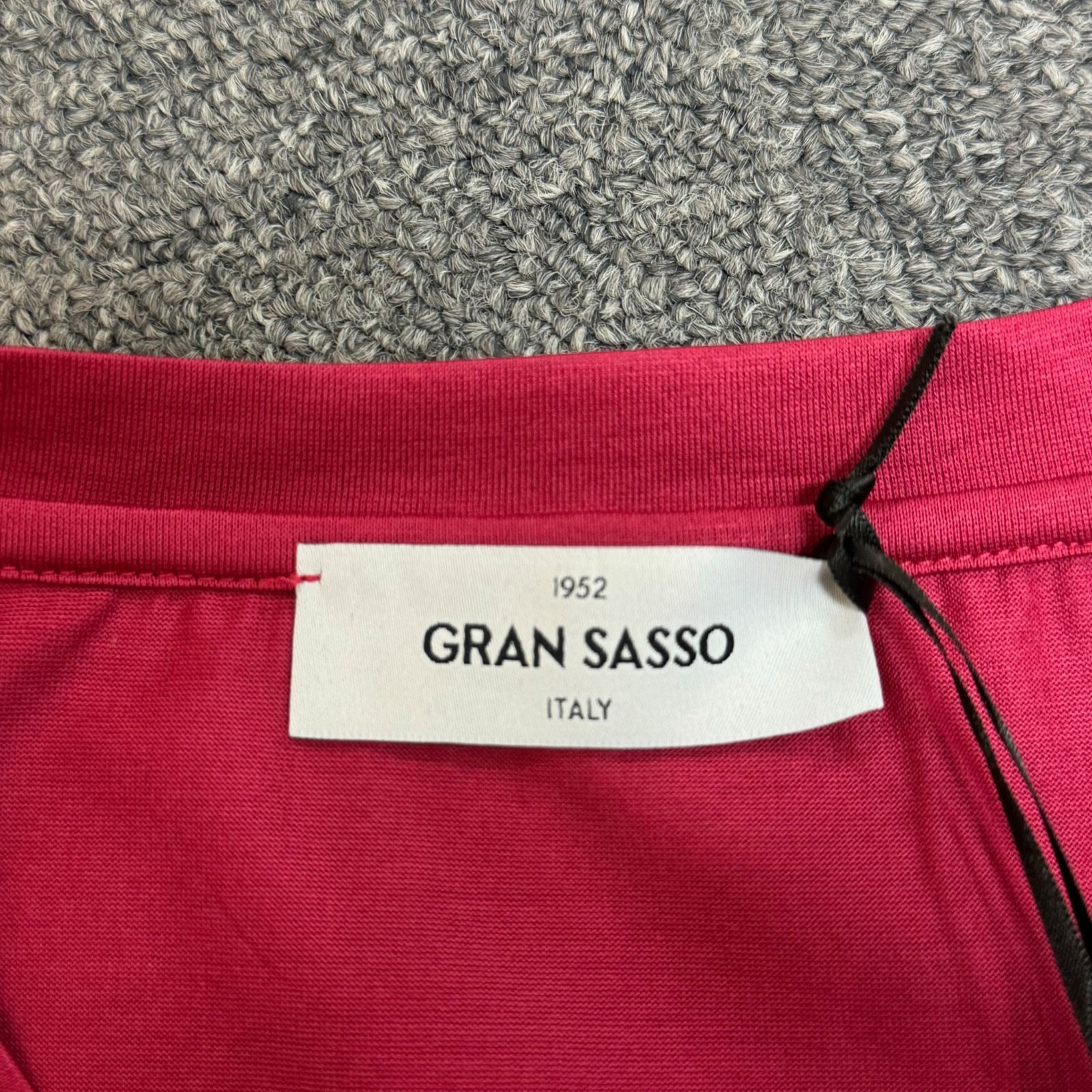 定価17600円 国内正規 新品 GRAN SASSO 23SS マーセライズ コットン クルーネック Tシャツ グランサッソ 60133/74002 レッド系