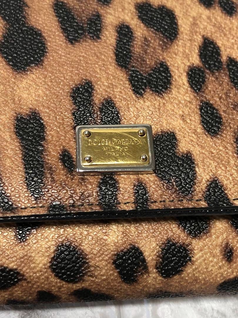 ドルチェ&ガッバーナ 美品 ヒョウ柄 お財布バッグ 2way ブラウン系 