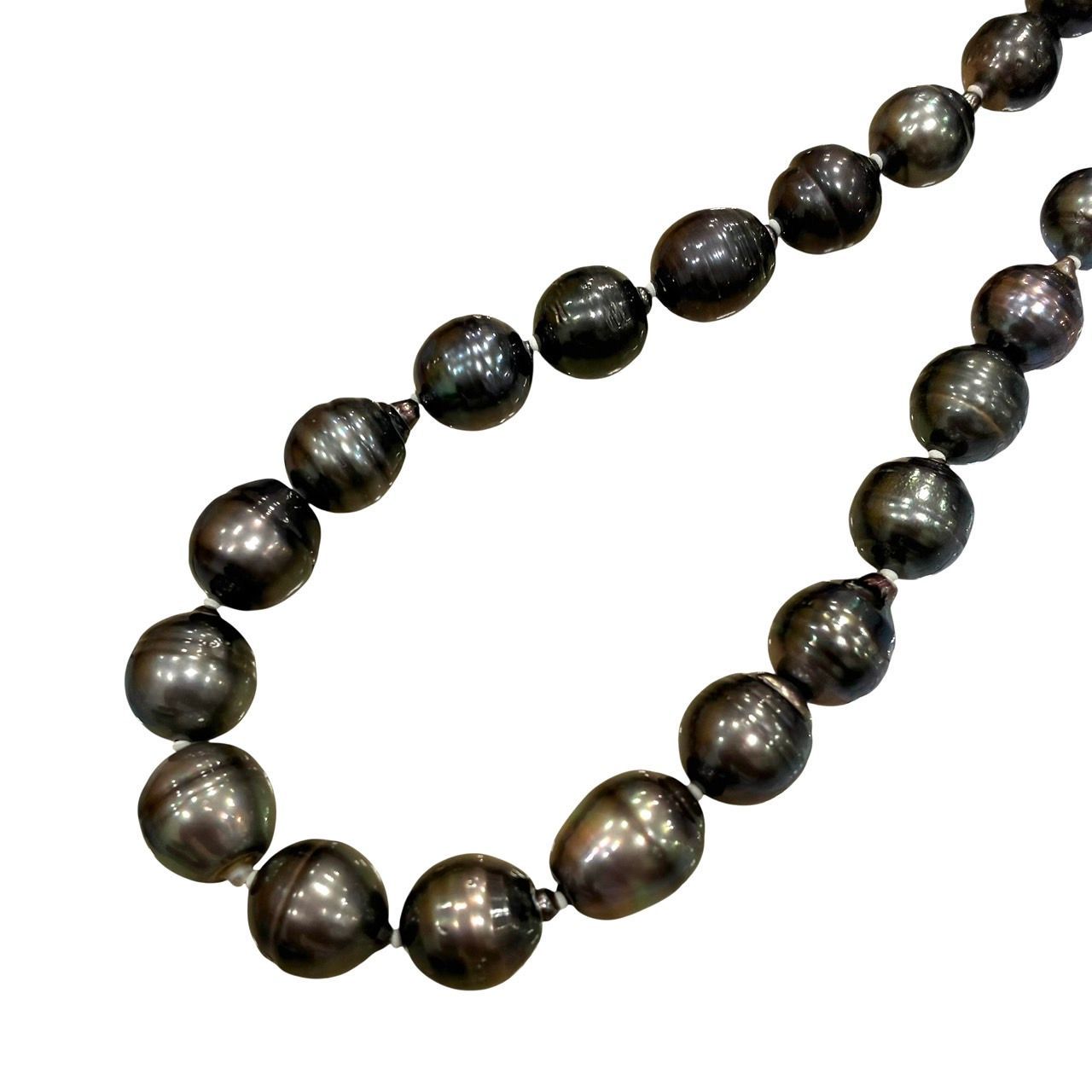 テリ良 SV 天然 ブラックパール バロック ネックレス 8.3mm ～ 12.8mm 43.5cm 南洋 真珠 ♯1073012577 FORTGASGNV_COM_BR