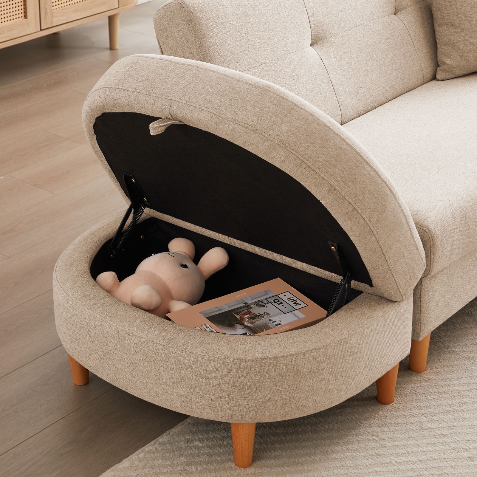 ソファソファーベッドカウチソファ3人掛けオットマン付き多機能ソファクッション2個 ソファソファーベッドカウチソファ3人掛けオットマン付き 多機能ソファ