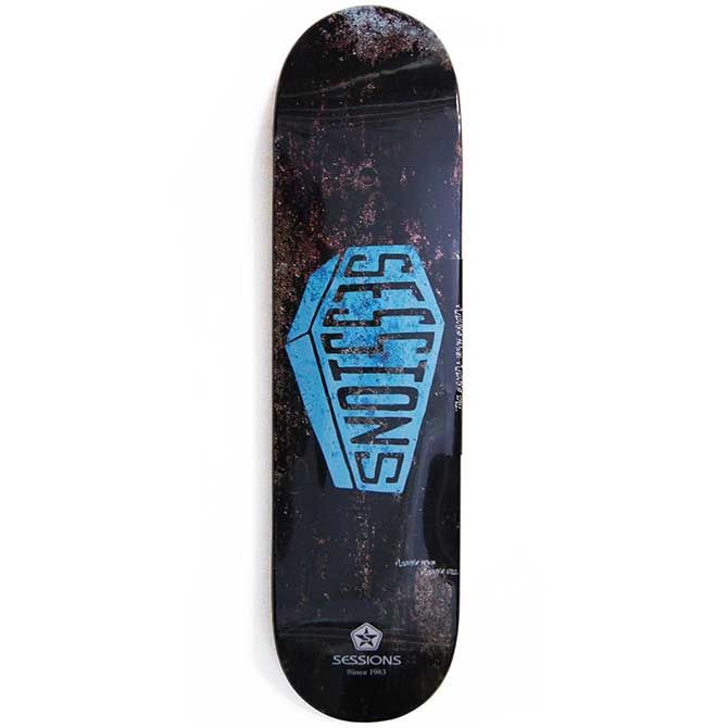 8.125インチ SESSIONS セッションズ COFFIN DECK (BLUE) デッキ スケートボード スケボー SKATEBOARD