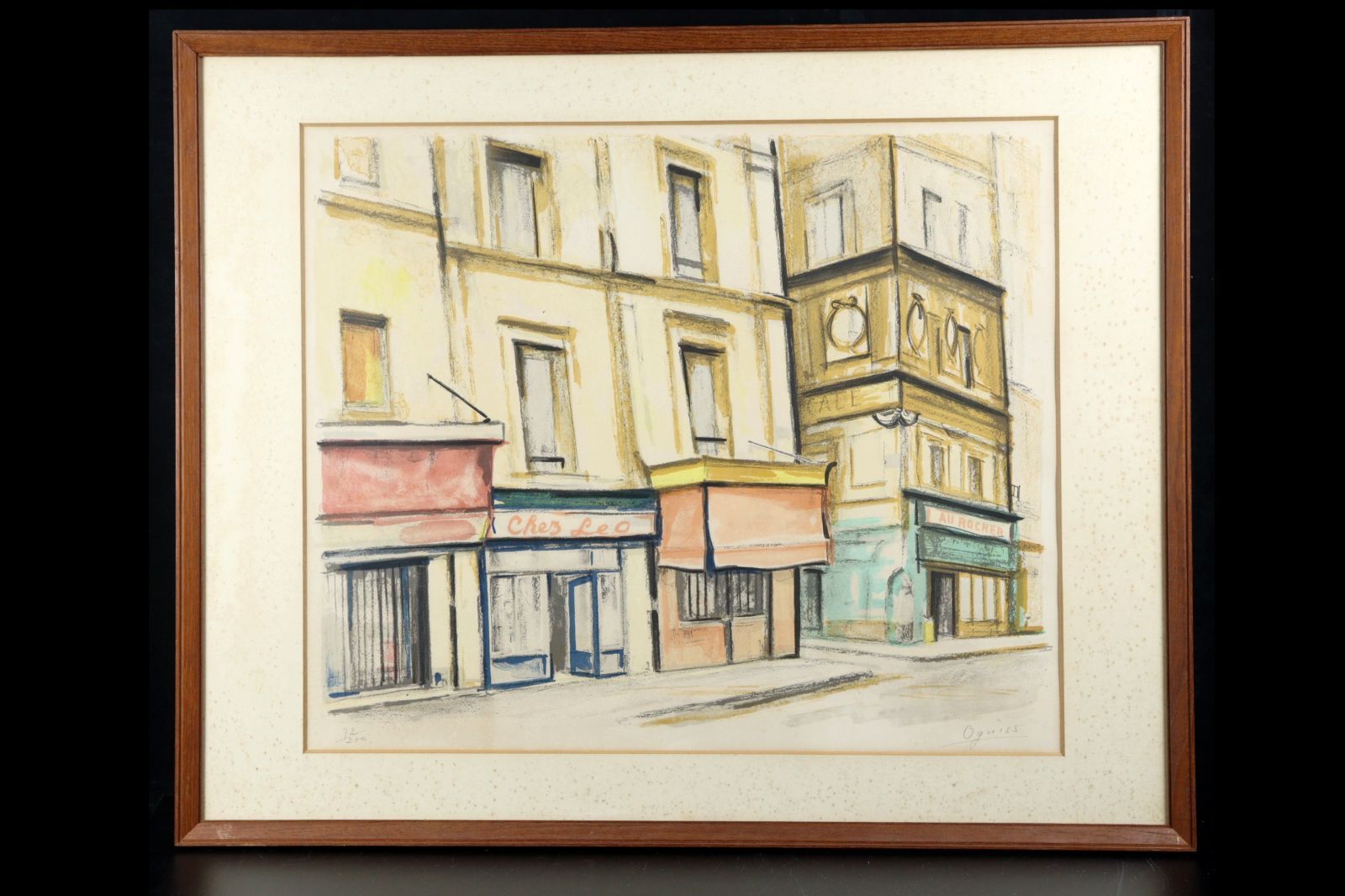 荻須高徳「モントルグイユ通り」リトグラフ 72/200 直筆サイン 古美術