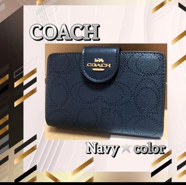 ✳️ Sale 匿名配送 新品 ✳️ COACH コーチ ネイビー 財布