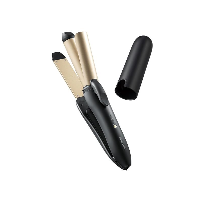 コイズミ カール-ストレート 2WAY ヘアアイロン 25mm コードレス 海外対応 USB充電式 ブラック KHR-7440|K