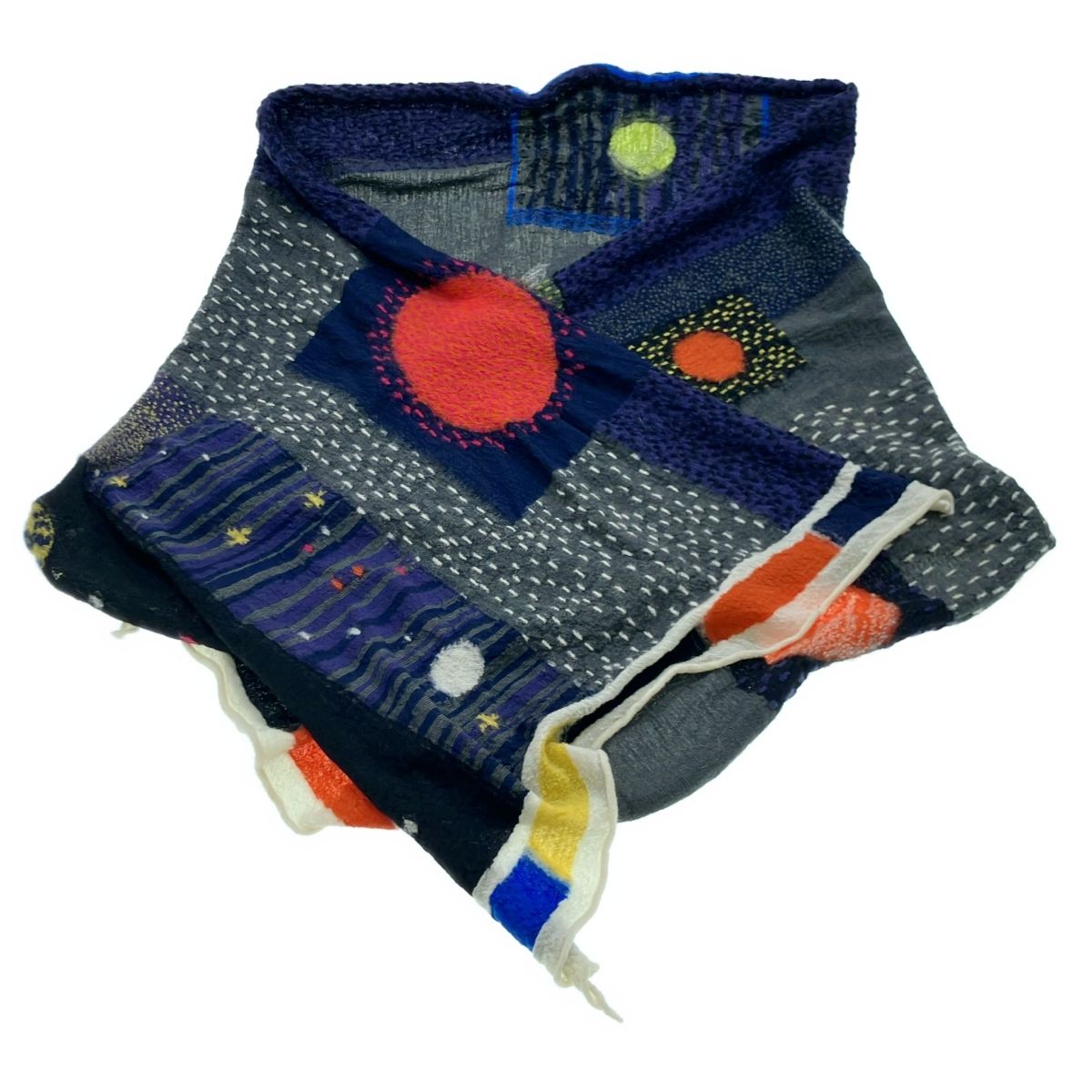 KAPITAL キャピタル 縮絨ウール宇宙ギャベマフラー ミックスカラー