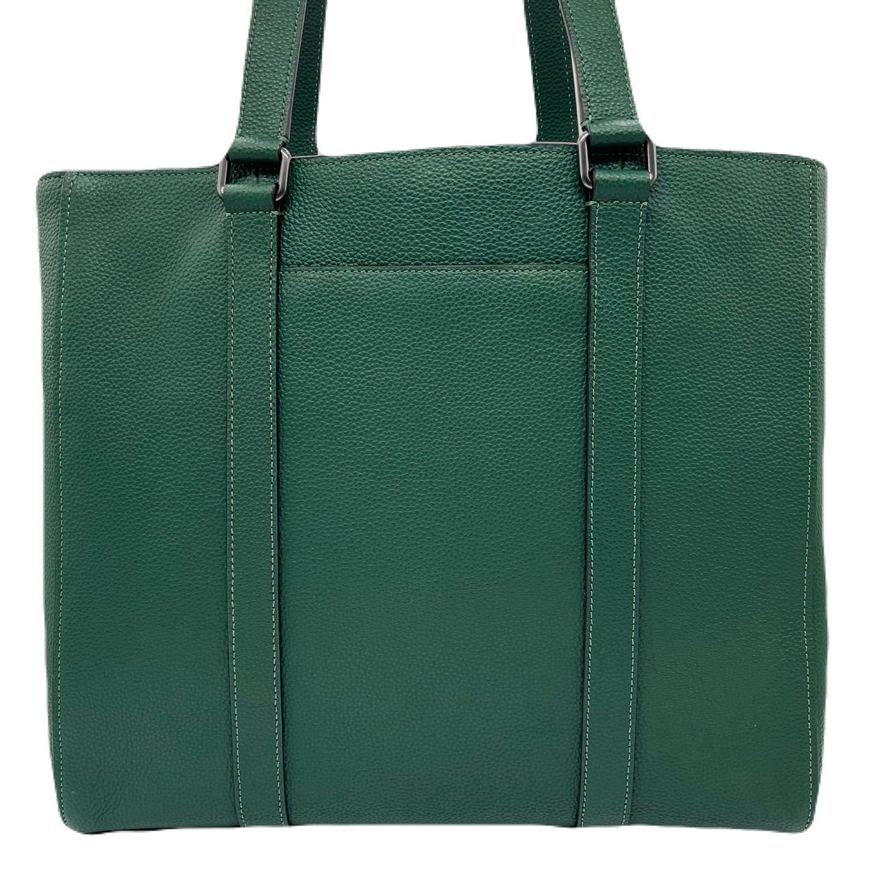 コーチトートバッグ2wayハドソン ダブルハンドルレザーグリーン