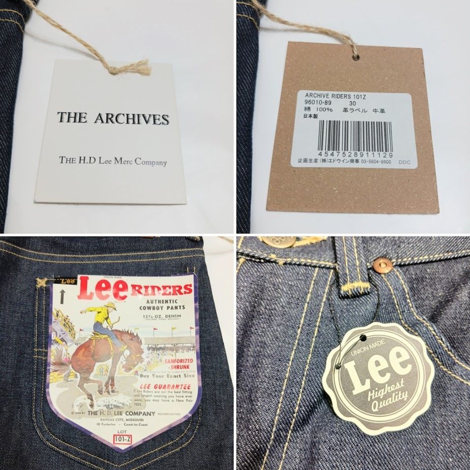 未使用品 Lee × WAREHOUSE リー ウェアハウス デニム パンツ ARCHIVES RIDERS 101Z 96010 W30 日本製  革パッチ 赤タグ 復刻 - メルカリ