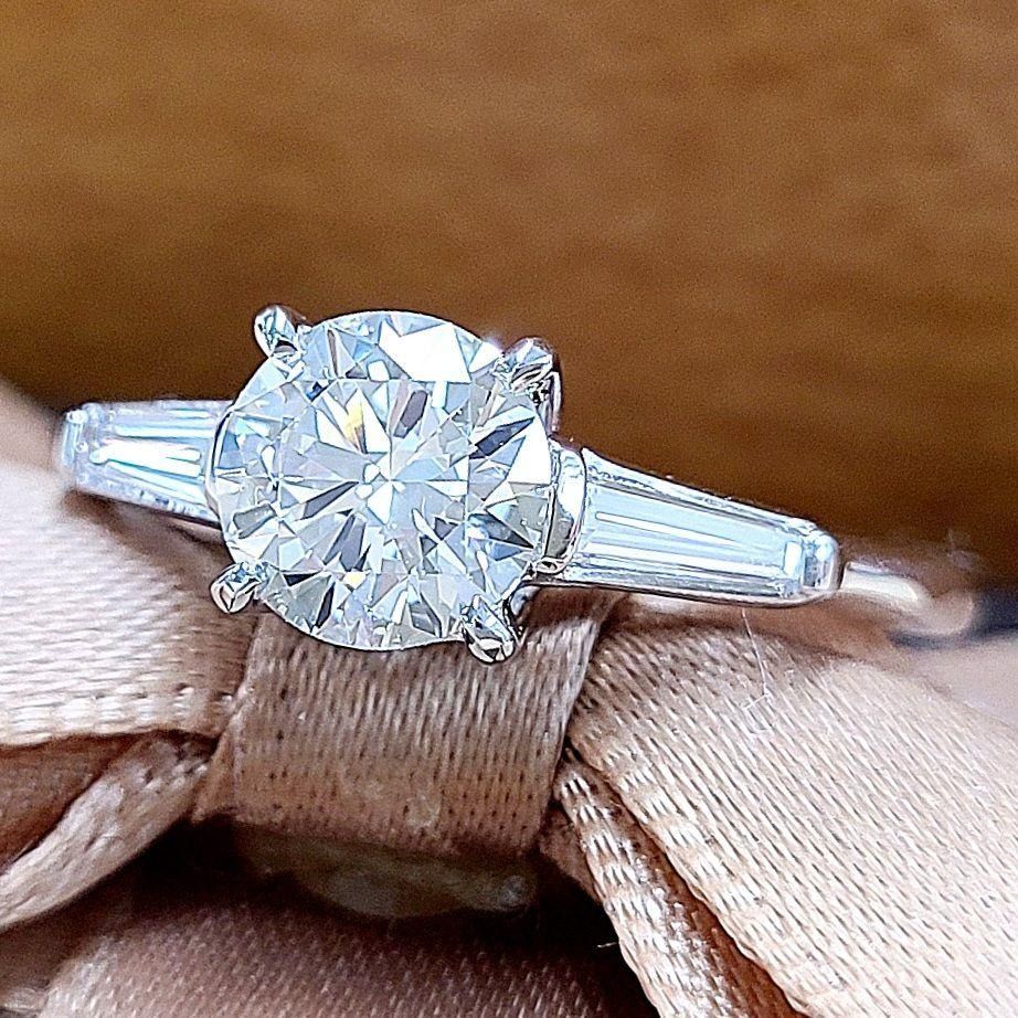 GIA ギラギラ！1ct H VS2 3EX ダイヤモンド K18WG リング - メルカリ