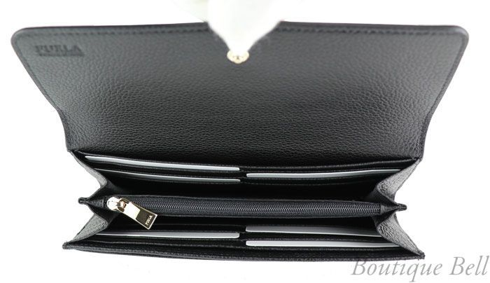 フルラ】レザー CLASSIC XLBIFOLD レザー 長財布 ブラック-