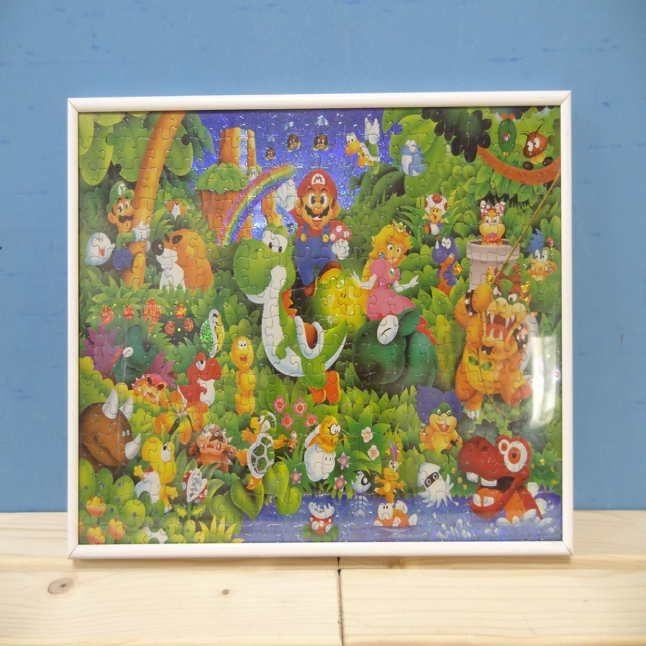 スーパーマリオ 500ピース パズル 完成品 迷いの森 ラメ入り キラキラ 当時物 レア ジグソーパズル 51×73