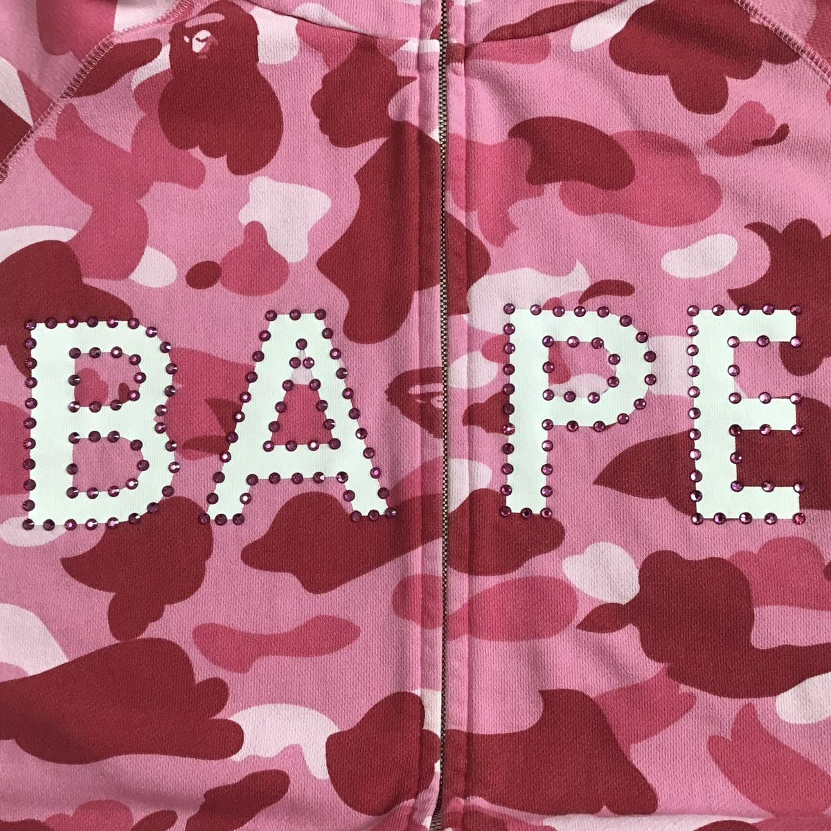 ピンク スワロフスキー BAPE LOGO パーカー Lサイズ Pink camo a 