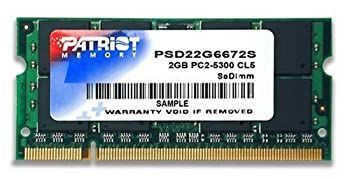 (未使用･未開封品)　Patriot ノートPC用メモリDDR2-667(PC2-5300)正式対応DRAMチップ搭載 2GB シングルパッケージ PSD22G6672S sdt40b8 PC2-5300 DDR2 667 mhz Type RAM,DDR2 667MHz SODIMM 4GB Kit